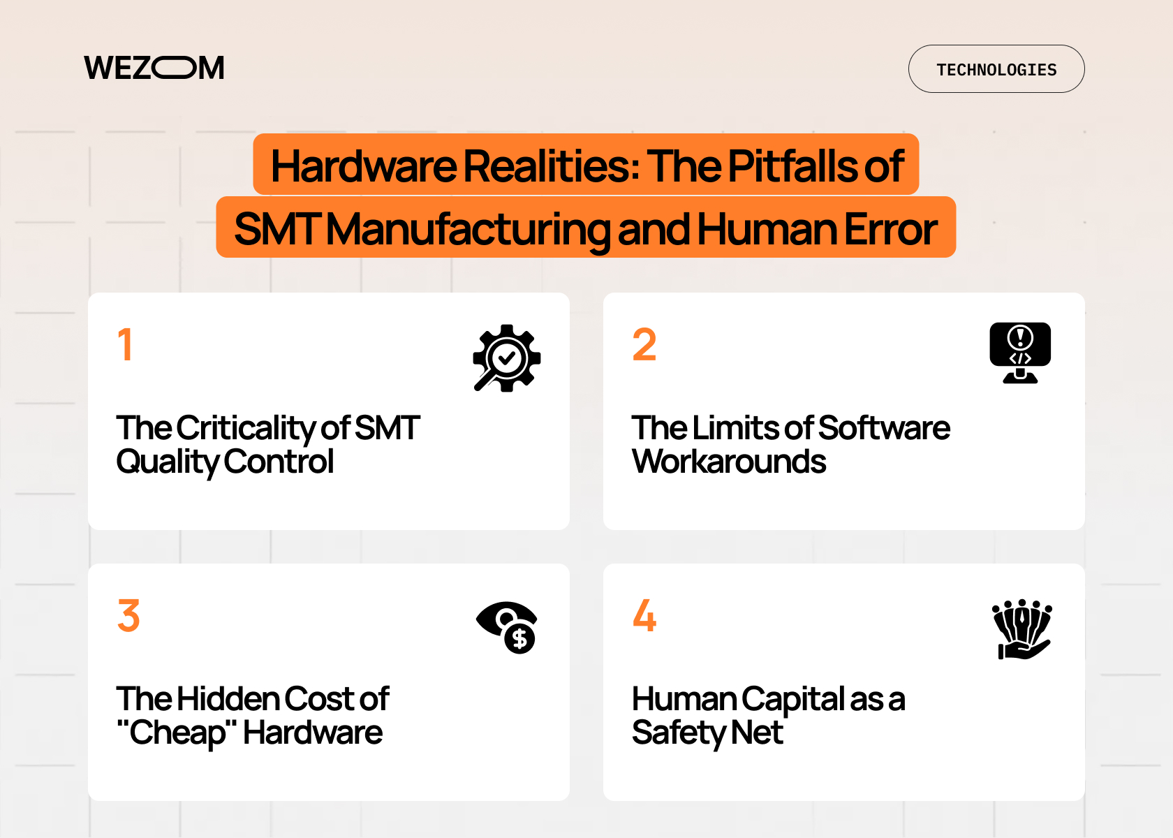 SMT manufacturing pitfalls and hardware quality control challenges with human error risks overview